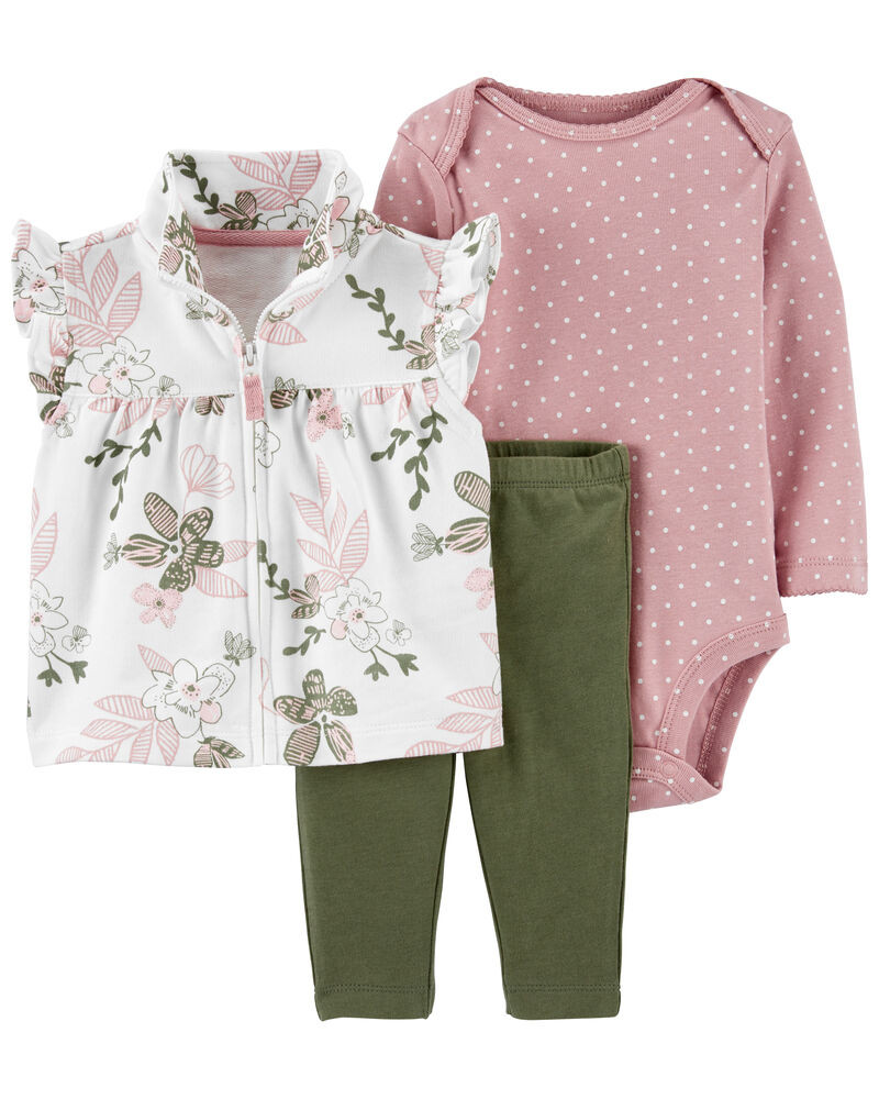 3-Piece Floral Vest Set | Carter's