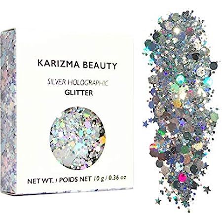 KARIZMA Holographic Silver Body Glitter. 30g Chunky Face Glitter, Hair Glitter, Eye Glitter and Body | Amazon (US)