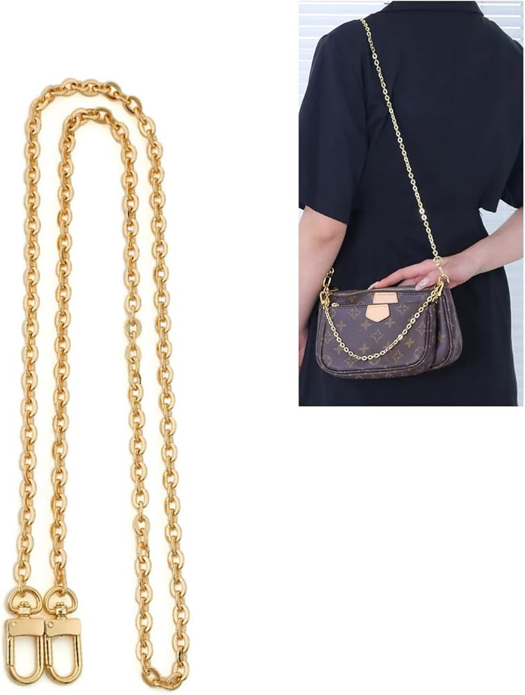Purse Chain Strap Crossbody Gold Chain Shoulder Bag Replacement Strap with Metal Buckles | Amazon (US)