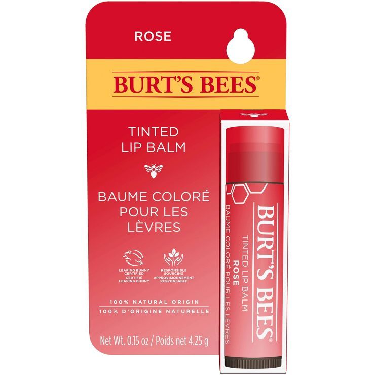 Burt's Bees Tinted Lip Balm - Rose Blister - 0.15oz | Target