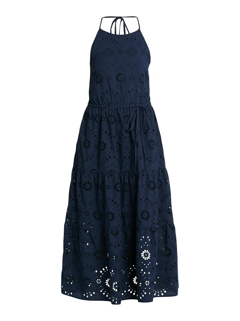 Time and Tru Women's Eyelet Halter Dress, Sizes XS-XXXL. | Walmart (US)