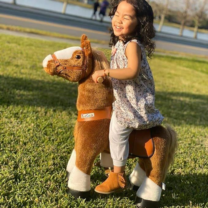PonyCycle Official Classic U Series Ride on Horse Toy Plush Walking Animal Brown Horse Medium Siz... | Amazon (US)