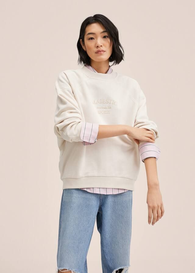 Message cotton sweatshirt | MANGO (US)