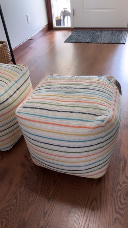 New outdoor pouf ottomans by the Better Homes and Gardens brand at Walmart!  Love the multi color look of these!  Planning to use these when we’re hanging out on our patio furniture!  Only $49 and the perfect size  

#LTKSeasonal #LTKfindsunder100 #LTKhome