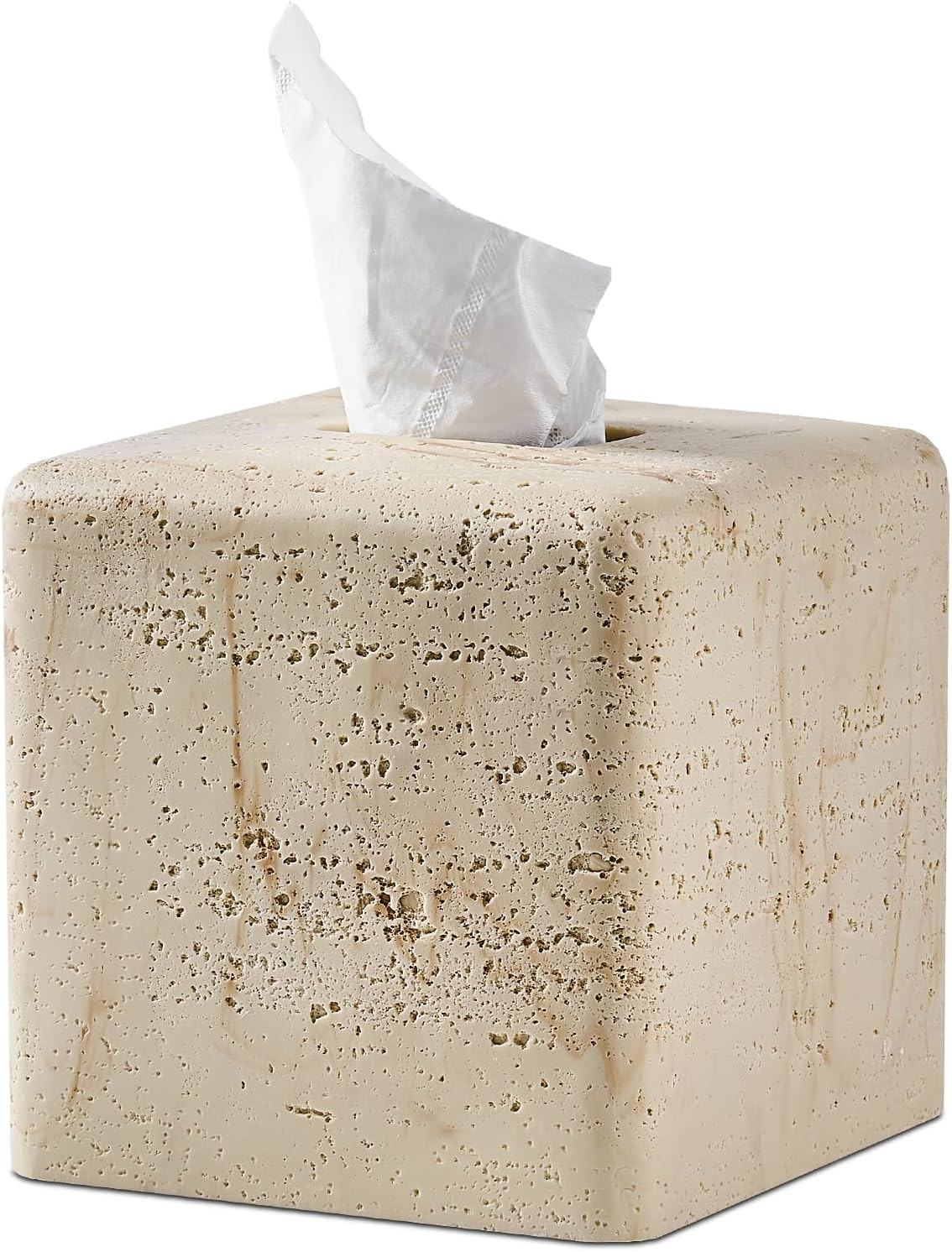 Natural Travertine Textures Tissue Box Cover Square for Home Decor,Resin Heavy Tissue Box Holder ... | Amazon (US)