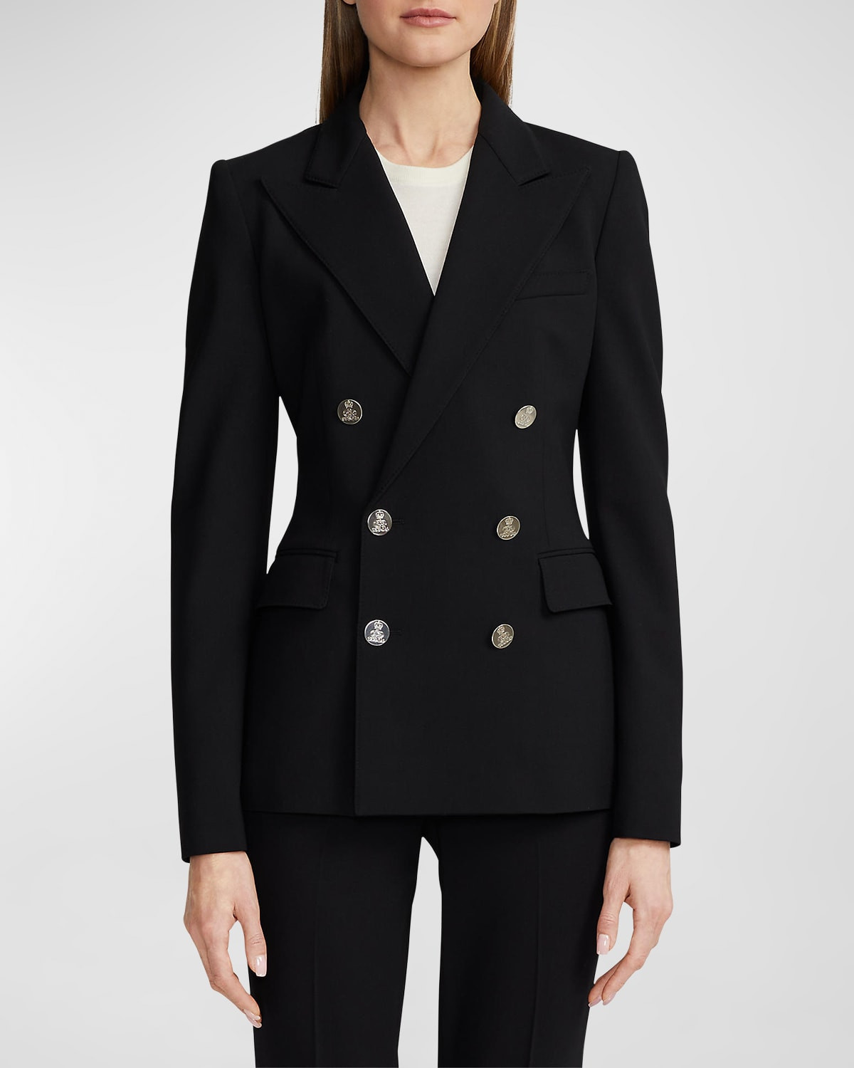 Camden Double-Breasted Stretch-Wool Jacket | Neiman Marcus