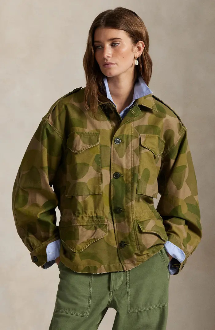 Geo Print Cotton Twill Field Jacket | Nordstrom