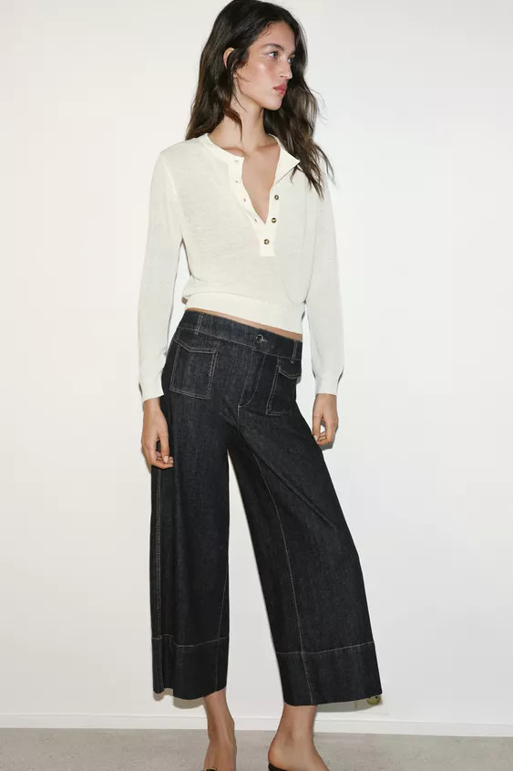 Z1975 CULOTTE DENIM PANTS | Zara US