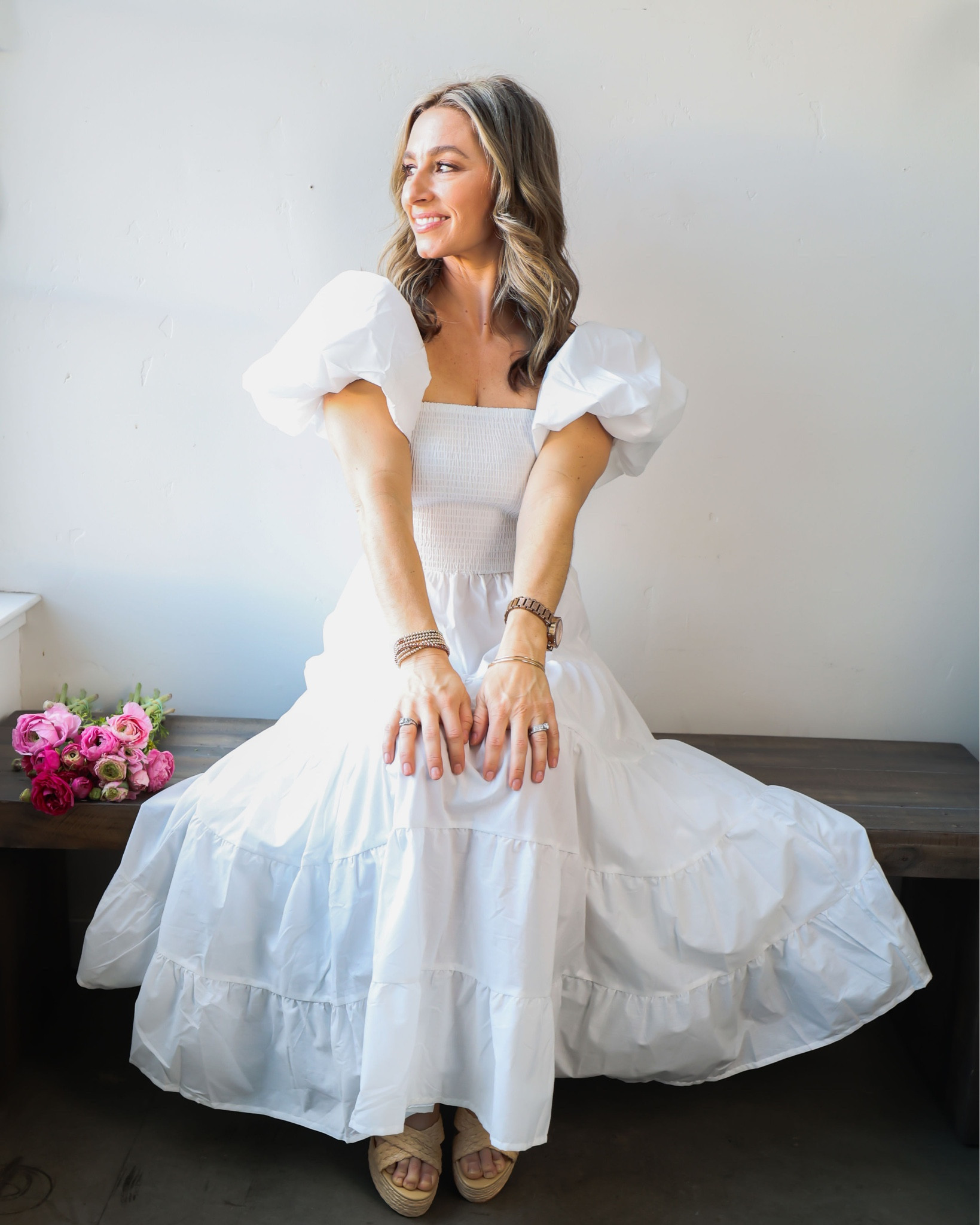 White dress, spring dress, white midi, puff sleeve dress, spring look, white ootd, Easter dress, bride dress, Bridal look  

#LTKwedding #LTKunder100 #LTKSeasonal