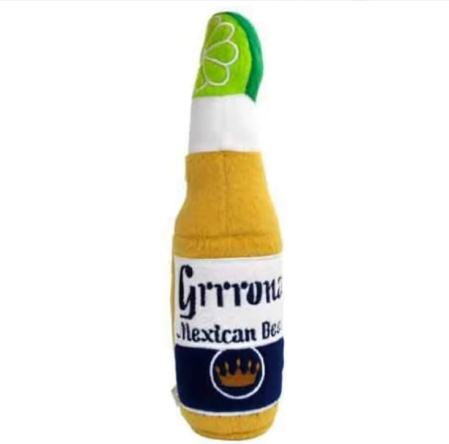 Plush Champagne Bottle Dog Toy, Plush Dog Toy for Birthday Gift, Holiday Party Favor (Grrrona) | Amazon (US)