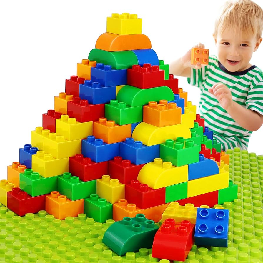 Building Blocks for Toddlers 2-5 Including a Baseplate, 150 Piece Big Building Blocks for Kids, B... | Amazon (US)