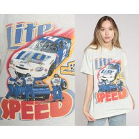 90S Nascar Shirt Rusty Wallace Car Racing Miller Lite Beer Genuine Draft Tee Race 1990S Graphic Tshi | Etsy (US)