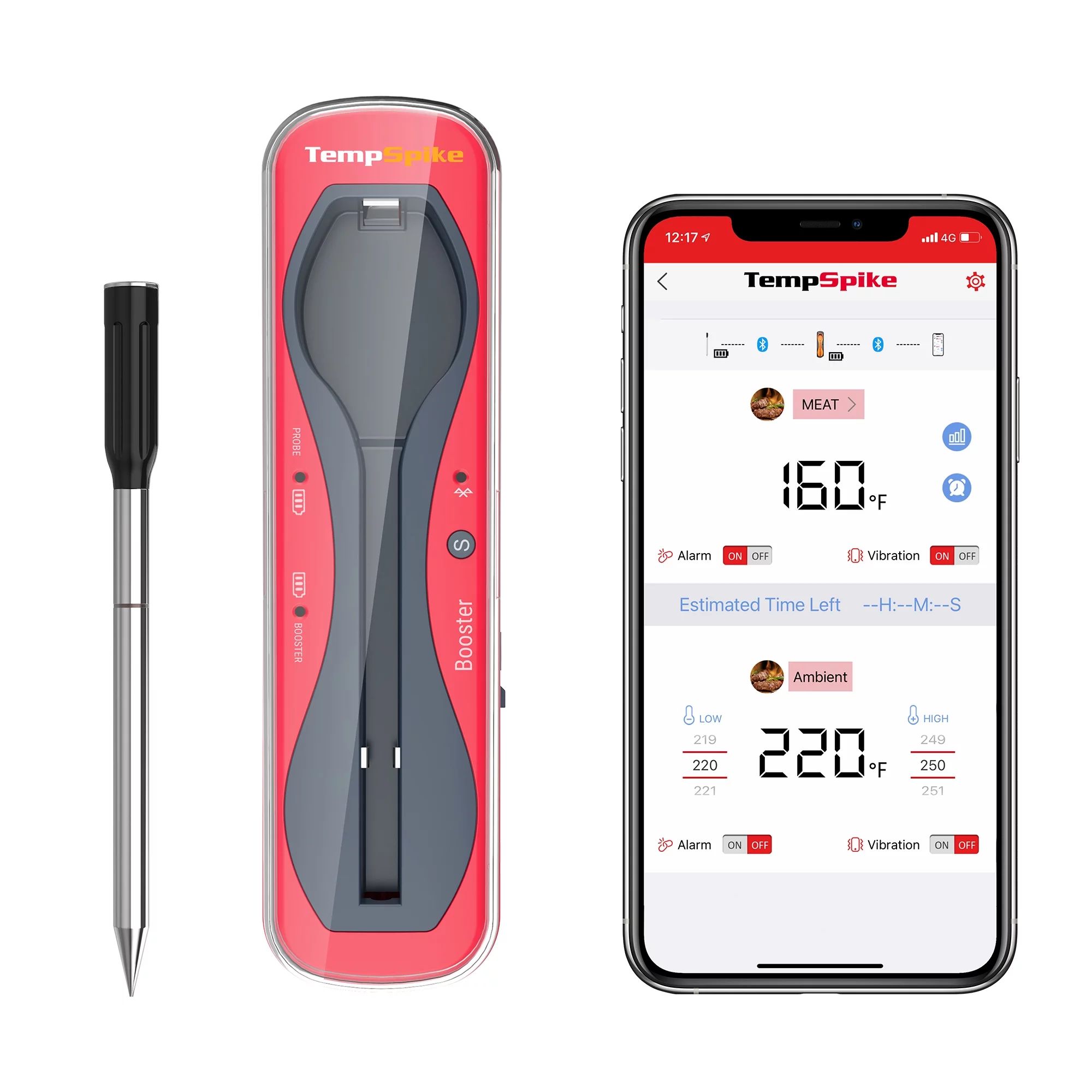 ThermoPro TempSpike 500FT Truly Wireless Meat Thermometer Bluetooth enabled with LED indicator | Walmart (US)