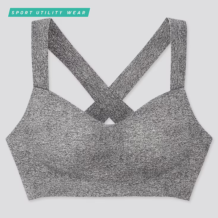 UNIQLO Women's Active Wireless Bra, Gray, XS | UNIQLO (US)