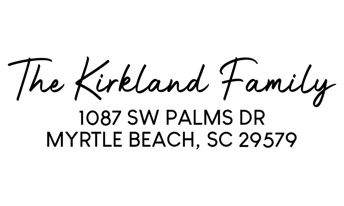 Kirkland Address Stamp | Boutique Stamps & Gifts