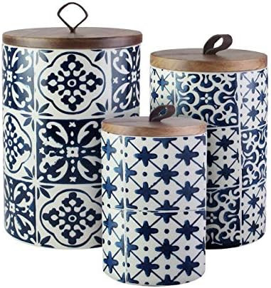 American Atelier Medallions Canister Set 3-Piece Ceramic Jars in Chic Design With Lids for Cookie... | Amazon (US)