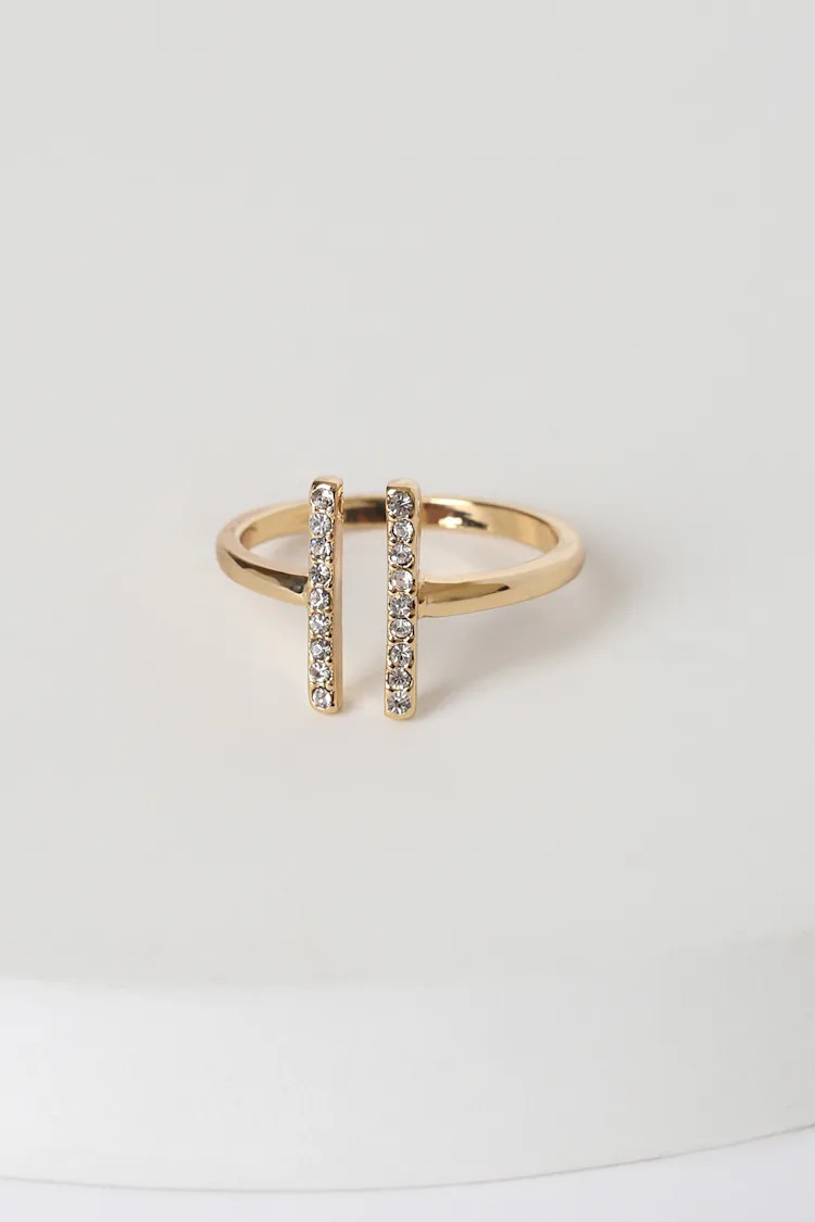 Wide Open Spaces 14KT Gold Rhinestone Ring | Lulus (US)