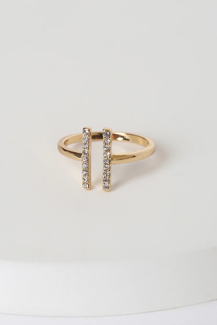Wide Open Spaces 14KT Gold Rhinestone Ring | Lulus (US)