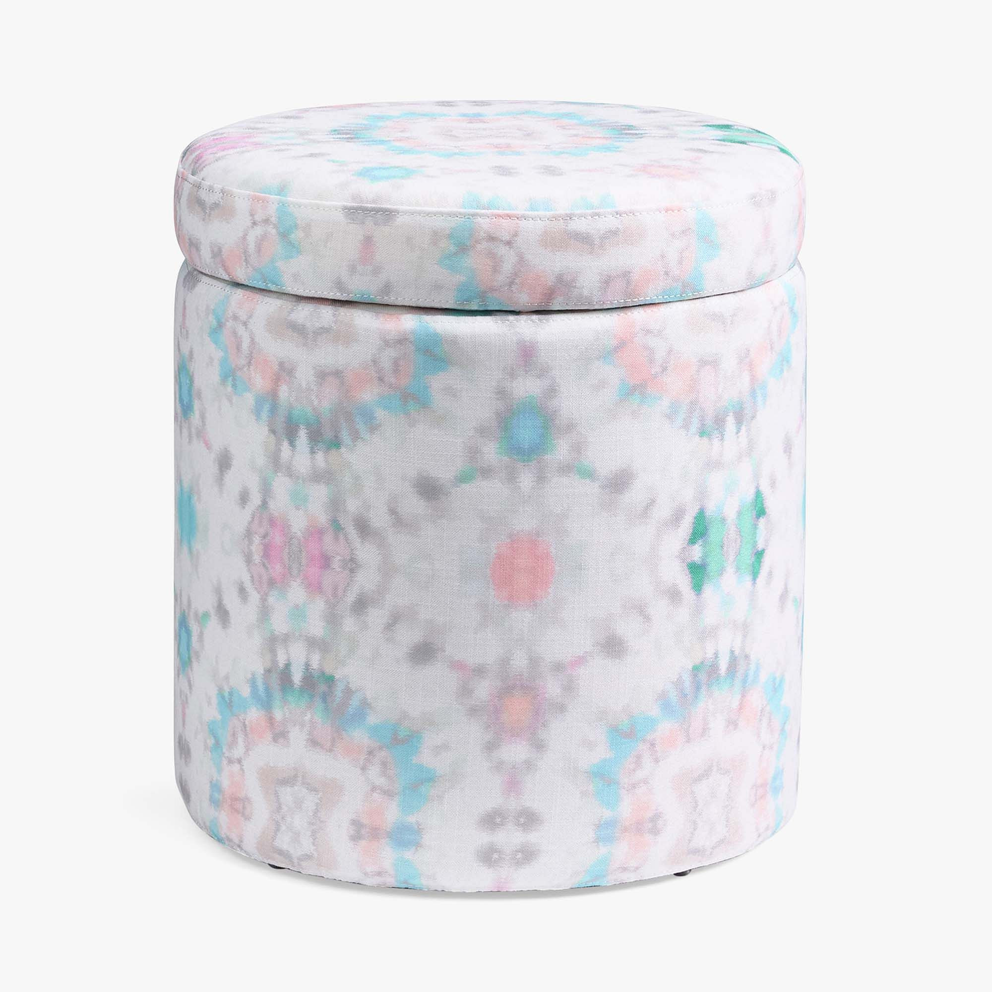Kendra Scott Round Storage Ottoman | Pottery Barn Teen