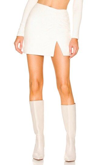 Kyro Leather Mini Skirt in Bone | Revolve Clothing (Global)