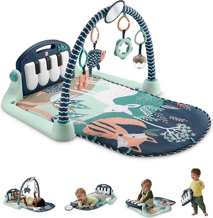 Fisher-Price Kick & Play Piano Baby Gym, Navy Fawn | Amazon (UK)