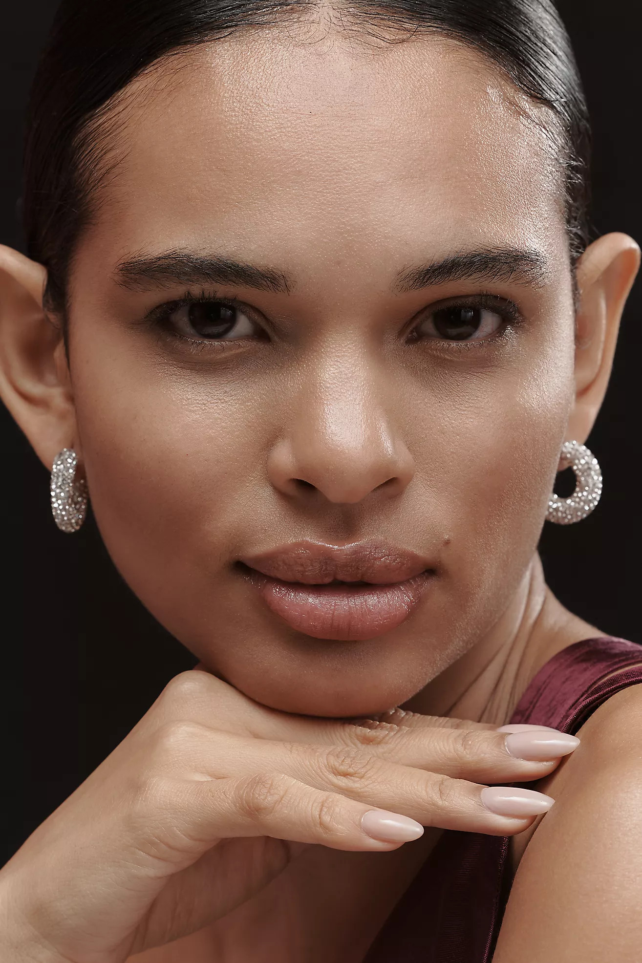 Small Rhinestone Hoop Earrings | Anthropologie (US)