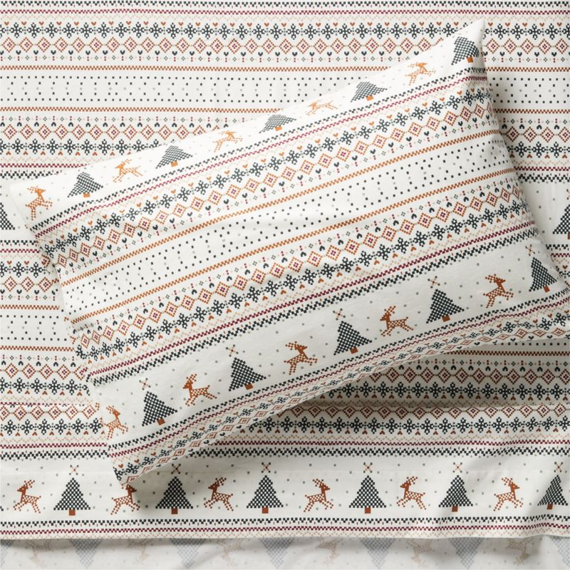 Supercozy Fairisle Multicolor Organic Flannel Kids Twin Sheet Set | Crate & Kids | Crate & Barrel
