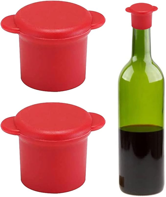 Silicone Wine Stoppers - Wine Gifts - Bottle Covers - Reusable Beverage Corks - Keep Wine Fresh f... | Amazon (US)