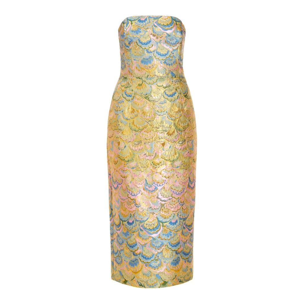 Sabrina Midi Dress in Gilded Marble | Over The Moon