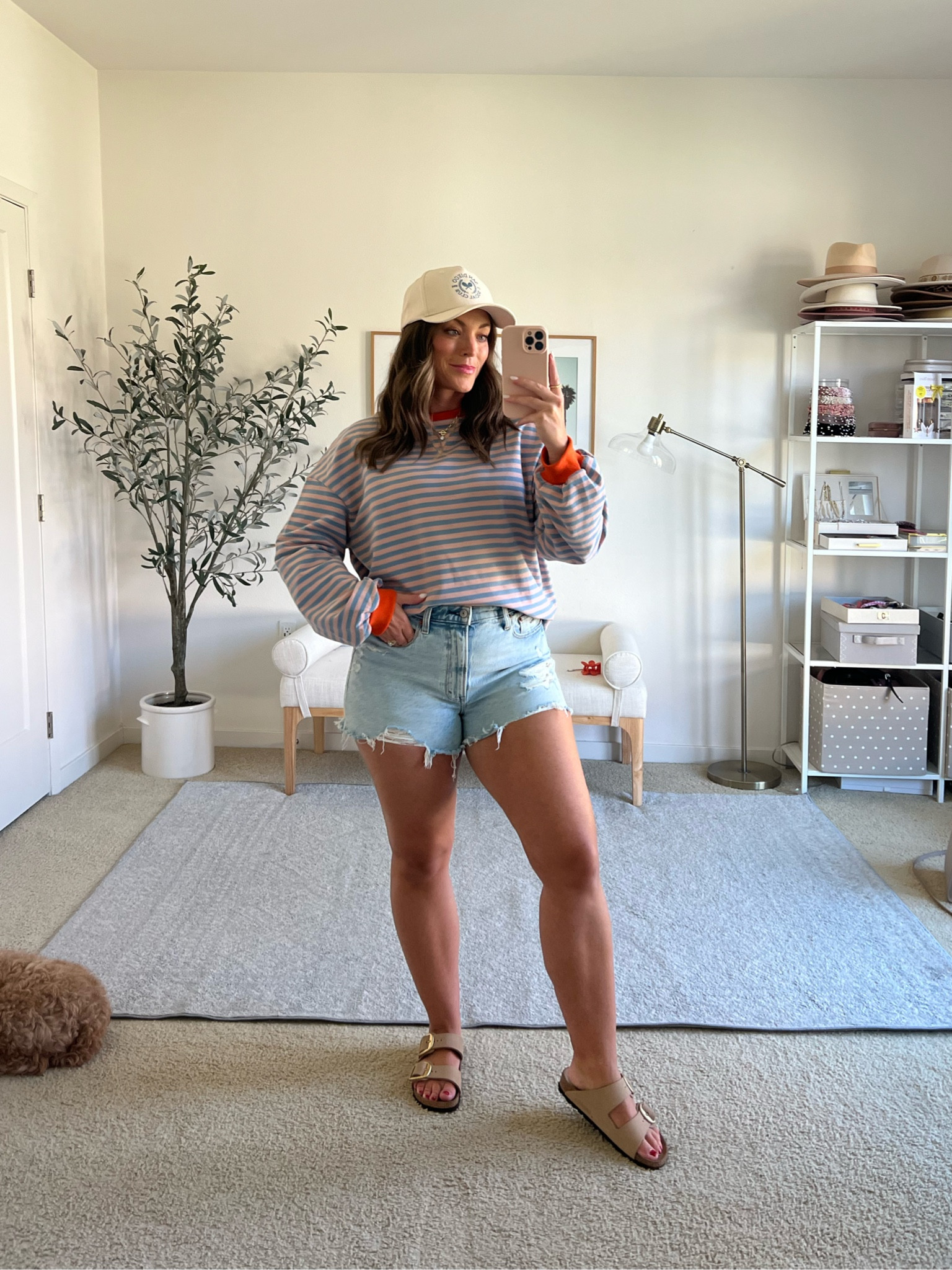 Love a good casual outfit ❤️
Medium in pullover- comes in lots of colors and is oversized! 
Shorts I sized up to a 30/10
Birkenstocks true to size! 

Summer fashion, jean shorts  

#LTKFindsUnder50 #LTKFindsUnder100 #LTKMidsize