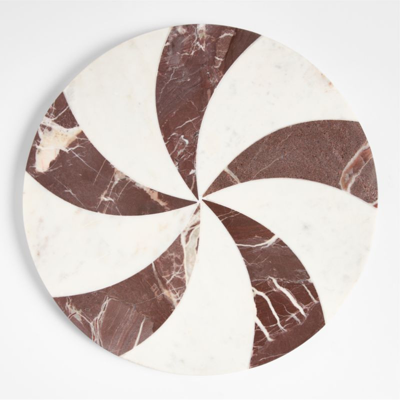 Peppermint Red and White Marble Serveboard | Crate & Barrel | Crate & Barrel