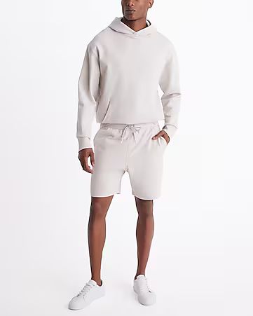 Ivory Cotton Terry Hoodie + 8" Cotton Terry Shorts | Express (Pmt Risk)