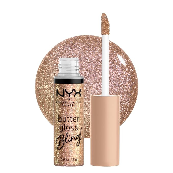 NYX PROFESSIONAL MAKEUP Butter Gloss Bling Lip Gloss, Non Sticky and Shiny Vegan Lip Makeup - Bri... | Amazon (US)