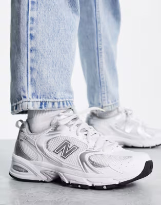 New Balance 530 trainers in white and silver | ASOS (Global)