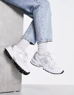 New Balance 530 trainers in white and silver | ASOS (Global)