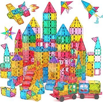 Jasonwell Magnetic Tiles Kids Magnetic Blocks Building Sets 3D Magnet Tile Building Blocks Magna ... | Amazon (US)