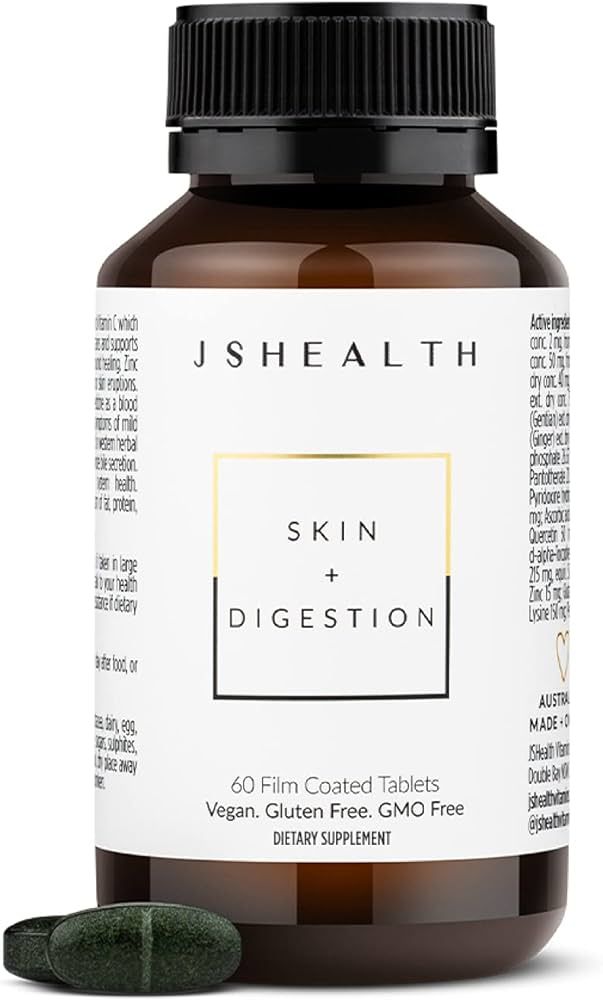 JSHealth Vitamins Skin and Digestion Formula | Skin Supplement with Zinc | Burdock Turmeric | Cle... | Amazon (US)