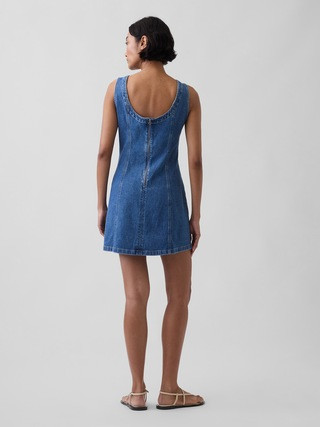 Denim Boatneck Open-Back Mini Dress | Gap (US)