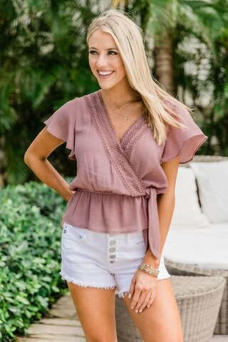Love Happens Dusty Mauve Blouse | The Pink Lily Boutique