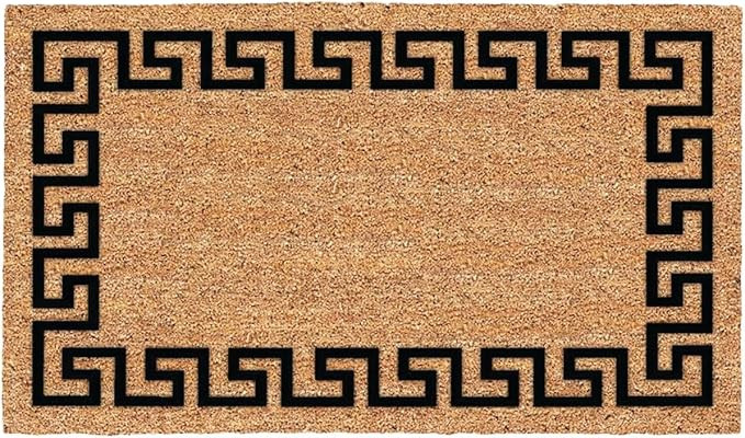Decoir Uscoa 6035836 Greek Key Tan & Black Coir Nonslip Door Mat44; 18 x 30 in. | Amazon (US)