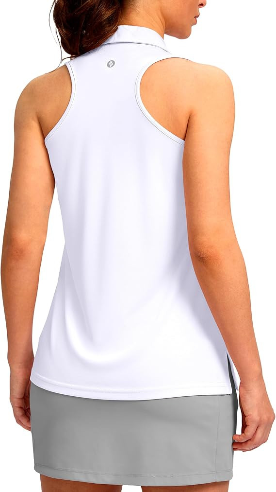 SANTINY Womens Sleeveless Golf Shirt Racerback V Neck Tank Tops Quick Dry Tennis Collared Polo Sh... | Amazon (US)