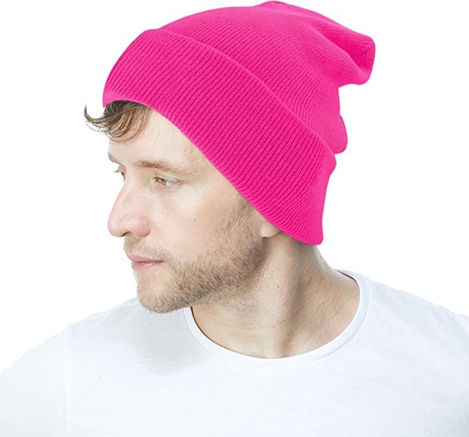 The Hat Depot Classic Daily Beanie Knit Skull Long Plain Ski Hat - [Made in USA] | Amazon (US)