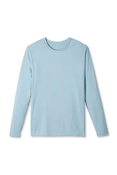 Men's Long Sleeve Bamboo Tee in Coastal Blue | LAKE Pajamas