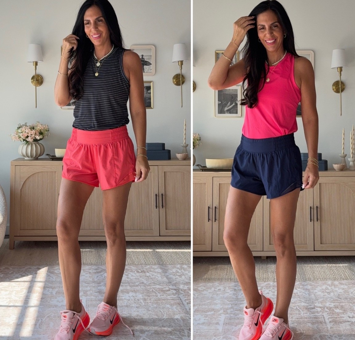 Lululemon hottie hot look for less 
Wearing a medium (size up)
Tanks are a small 
Sneakers are next level comfort- tts 

#LTKU #LTKShoeCrush #LTKOver40