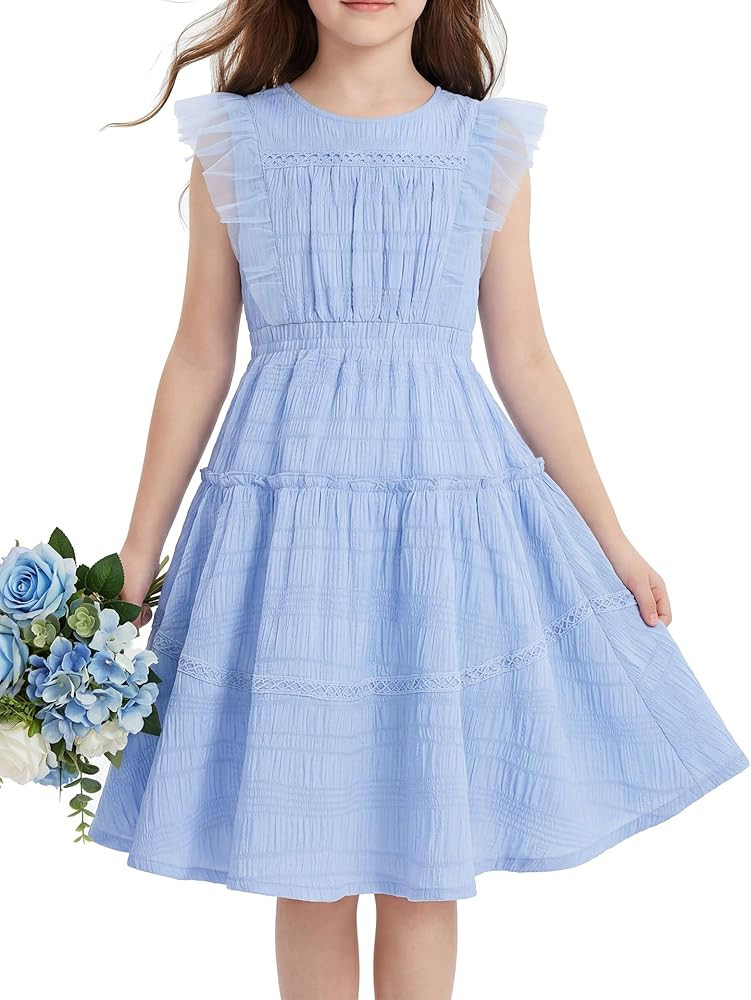 GRACE KARIN Girls Sleeveless Summer Dress, Ruffle Tiered Easter Spring Party Dresses for Kids 6-1... | Amazon (US)
