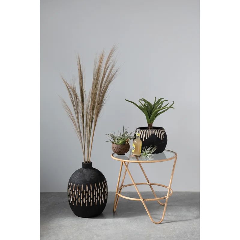 Arlia Black 15.75" Wood Table Vase | Wayfair North America