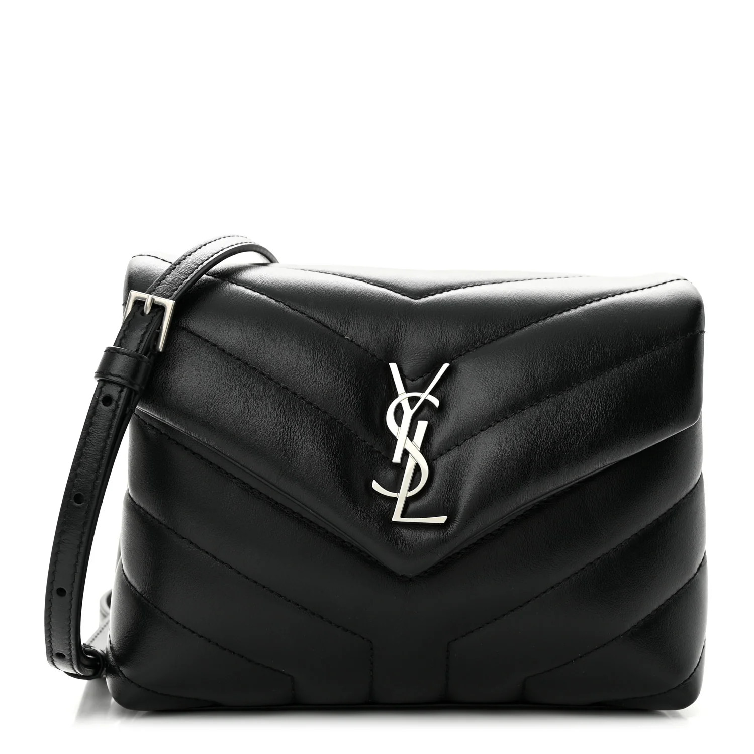 Calfskin Y Quilted Monogram Toy Loulou Crossbody Bag Black | FASHIONPHILE (US)
