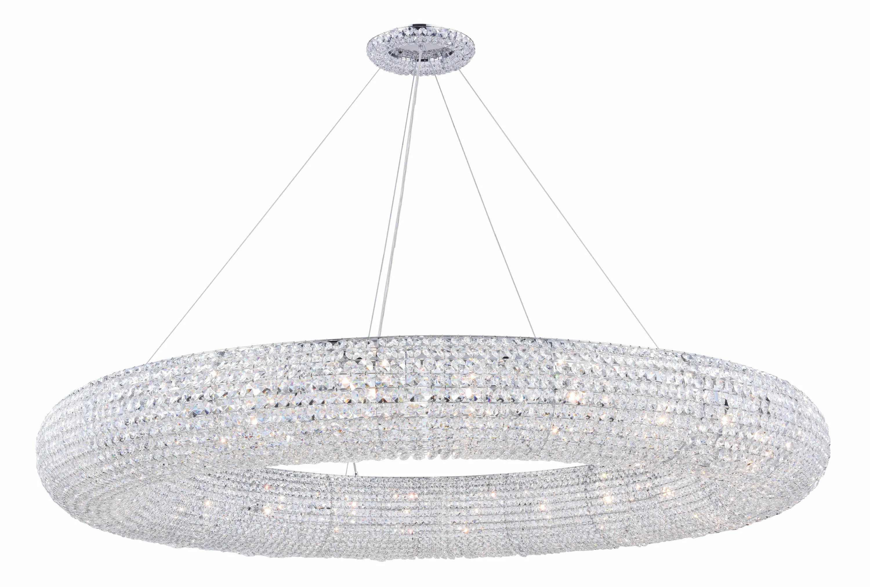 Elegant Decor Home Furnishing 24 -Light Chrome Modern/contemporary Crystal For Use in Bedrooms, Dining Rooms, Foyers, Kitchens, Living Rooms | Lowe's