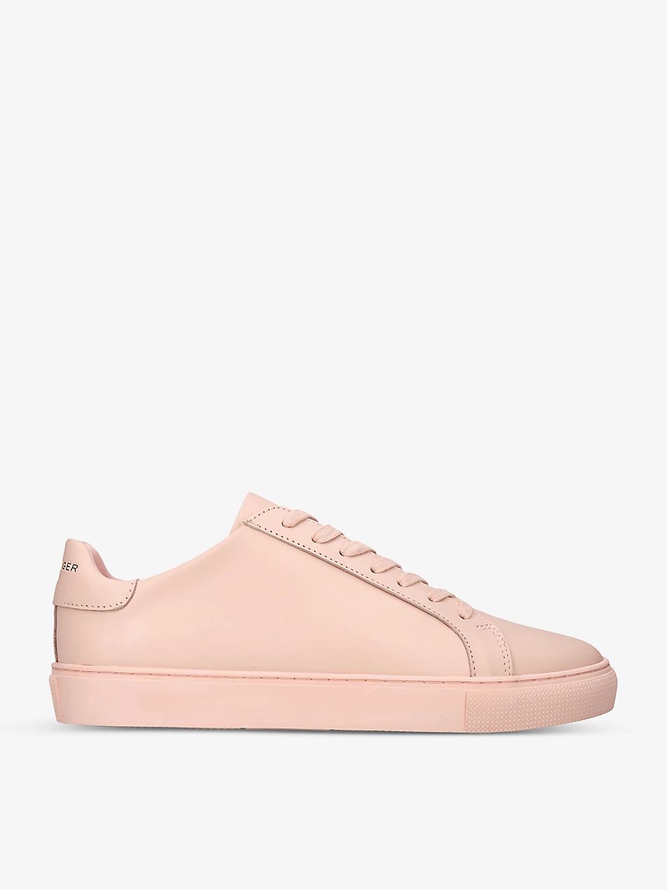Lennon logo-embossed leather low-top trainers | Selfridges