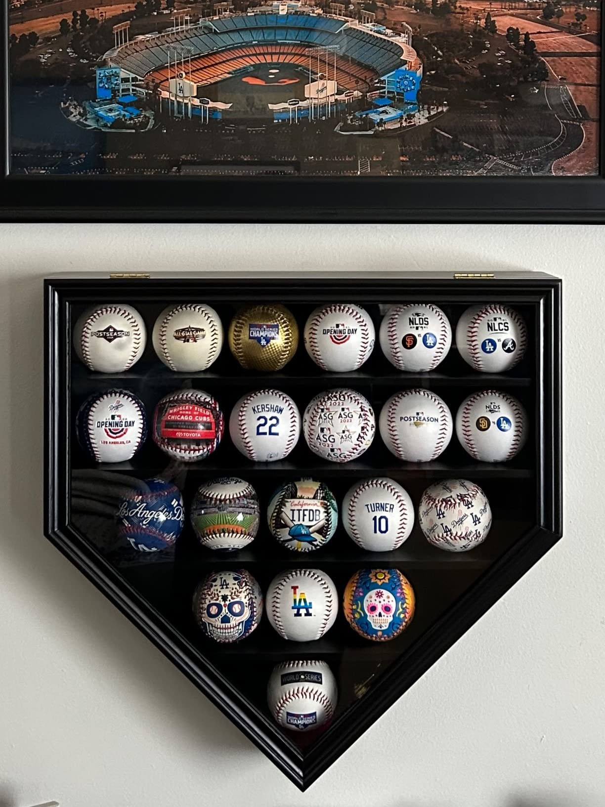 DisplayGifts Baseball Display Case Baseball Holders for Balls Display with 21 Slots Wall Display Box 96% Clear Antifade UV Protection with Gold Locks for Homerun and Collector Autograph Balls | Amazon (US)